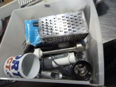 Box containing Kenwood Hand Blender - Graters - etc