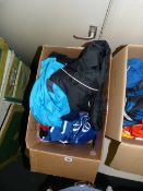 Box & Bag containing Football Shirts & Jackets