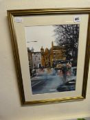 Gilt Framed Water Colour of North Bar Without Beverley