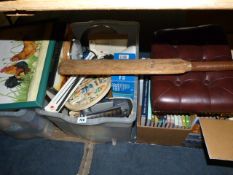 4 Boxes of Bric-a-Brac including Books - Lamps - Clocks etc