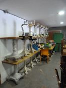 9 Square & 8 Rectangular Beech Topped Tables with Painted Bases