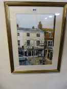 Gilt Framed Water Colour Depicting A Beverley Street Scene