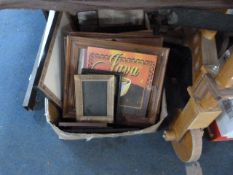 Box containing Pictures - Picture Frames etc