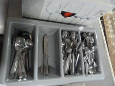 4 Compartment Cutlery Tray containing Ikea Cutlery