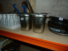 2 Stainless Steel Bain Marie Inserts & 6 Stainless Steel Ladles