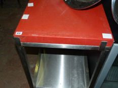 Polythene Topped Butcher's Chopping Board on Stainless Steel Stand