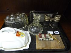 Tray of Collectable Items including Binoculars - Camera - Jelly Moulds etc