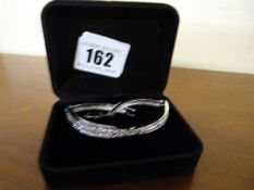 Ladies Silver Coloured Tennis Bracelet with White Stones