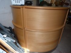 Beech Curved Reception Counter (Sold with Lot 204)