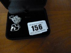 Ladies Silver Necklace with Pink Stoned Heart