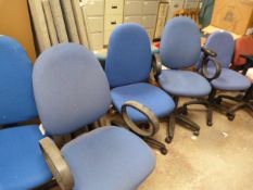 11 Assorted Typist Swivel Chairs and Stack able Chairs (Sold with Lot 252)