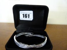 Ladies Silver Coloured Tennis Bracelet with White Stones