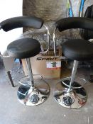 Pair of Black and Chrome Gas Lift Bar Stools