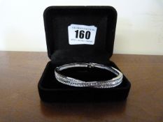 Ladies Silver Coloured Tennis Bracelet with White Stones