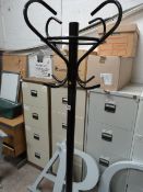 Tubular Hat, Coat and Umbrella Stand & Lot 244 4 Typist's Swivel Chairs - Blue