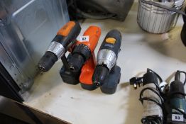 3 Cordless Drills - No Chargers