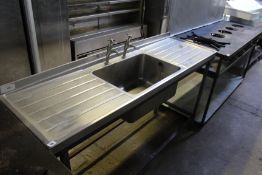 Stainless Steel Commercial Sink Unit with Double Drainers & Taps 66