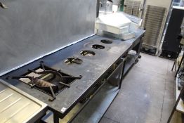 5 Burner Commercial Gas Cooker with Splash Back