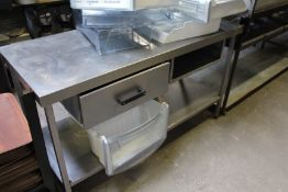 Stainless Steel Preparation Table with Under Shelf & Drawers 59