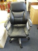 *BLACK LEATHER EXEC CHAIR