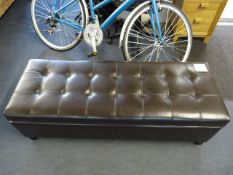 Brown Leather Storage ottoman