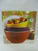 *MELAMINE BOWLS /LIDS 4PCE