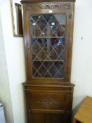 Oak Glazed Corner Cabinet