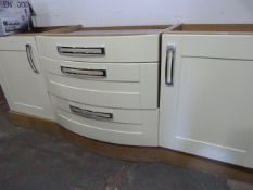 Cream Range of Kitchen Units complete with Wall Units & Ceramic Sink with Chrome Handles