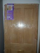 3 Oak 4 Panelled Doors 78 x 30 x 1 & 3/8ths