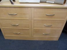 Light Beech Chest of 6 Drawers
