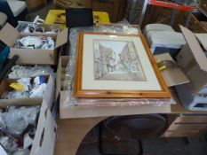 Quantity of Office Sundries - Glassware - Computer Printers - Framed Prints of York etc