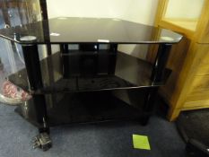 Black Glass TV Stand