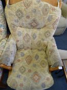 Light Oak Upholstered Rocking Chair
