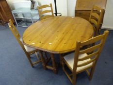 Pine Drop Leaf Table with 4 Chairs