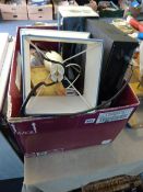 Box containing Battery Charger - Car Hoover - Video Player etc