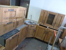 Light Oak William Ball  Shaker Style Kitchen complete with Smeg Integrated Dishwasher - Smeg