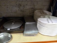 4 Large Steel Roasting Tins - Aluminium Trays & Plates