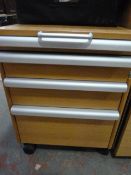 Stand Alone Light Oak 3 Drawer Pedestal