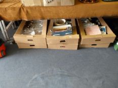 6 Boxes of Bric-a-Brac including China - Glassware - Cutlery - Teasets etc