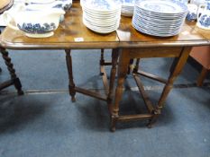 Oak Drop Leaf Table on Turned Legs