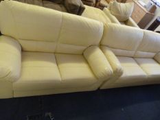 Cream Leatherette 3 Seat Settee & 2 Seat Settee