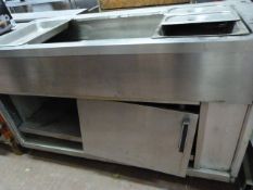 Stainless Steel Hot Cupboard with Bain Marie Top