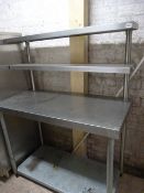 Stainless Steel Preparation Table with Under Shelf & Shelves to Rear
