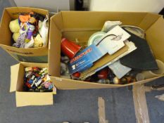 3 Boxes of Childrens Toys including Action Man - Diecast Cars - China - Glassware etc