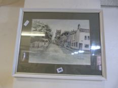 Framed Jane Pearson Print Depicting Cottingham Church