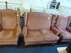 Pink Dralon 2 Seat Settee & 2 Singe Chairs