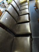 6 Brown Leatherette Dining Chairs
