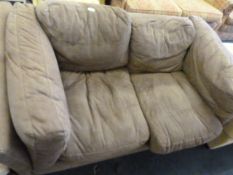 Light Brown Suede Effect 2 Seat Settee