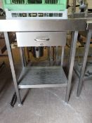 Stainless Steel Preparation Unit with Drawer & Undershelf