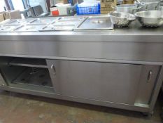 Large Electric Stainless Steel Hot Cupboard with Bain Marie Top